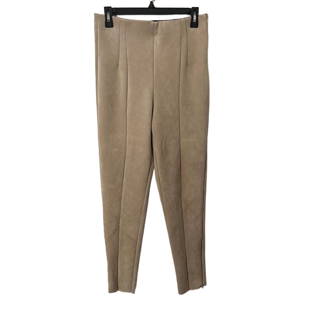 Zara Taupe Suede-Look Tailored Jumpsuit